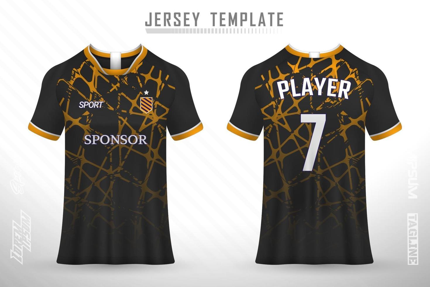 Soccer jersey and t-shirt mockup vector design template