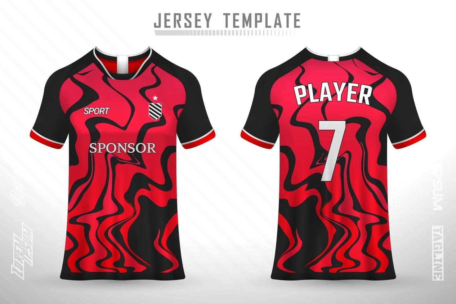 Soccer jersey and t-shirt mockup vector design template