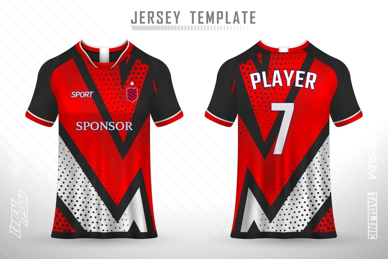 Soccer jersey and t-shirt mockup vector design template