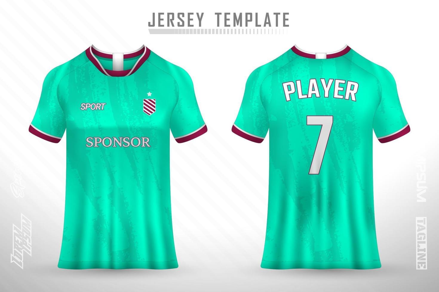 Soccer jersey and t-shirt mockup vector design template