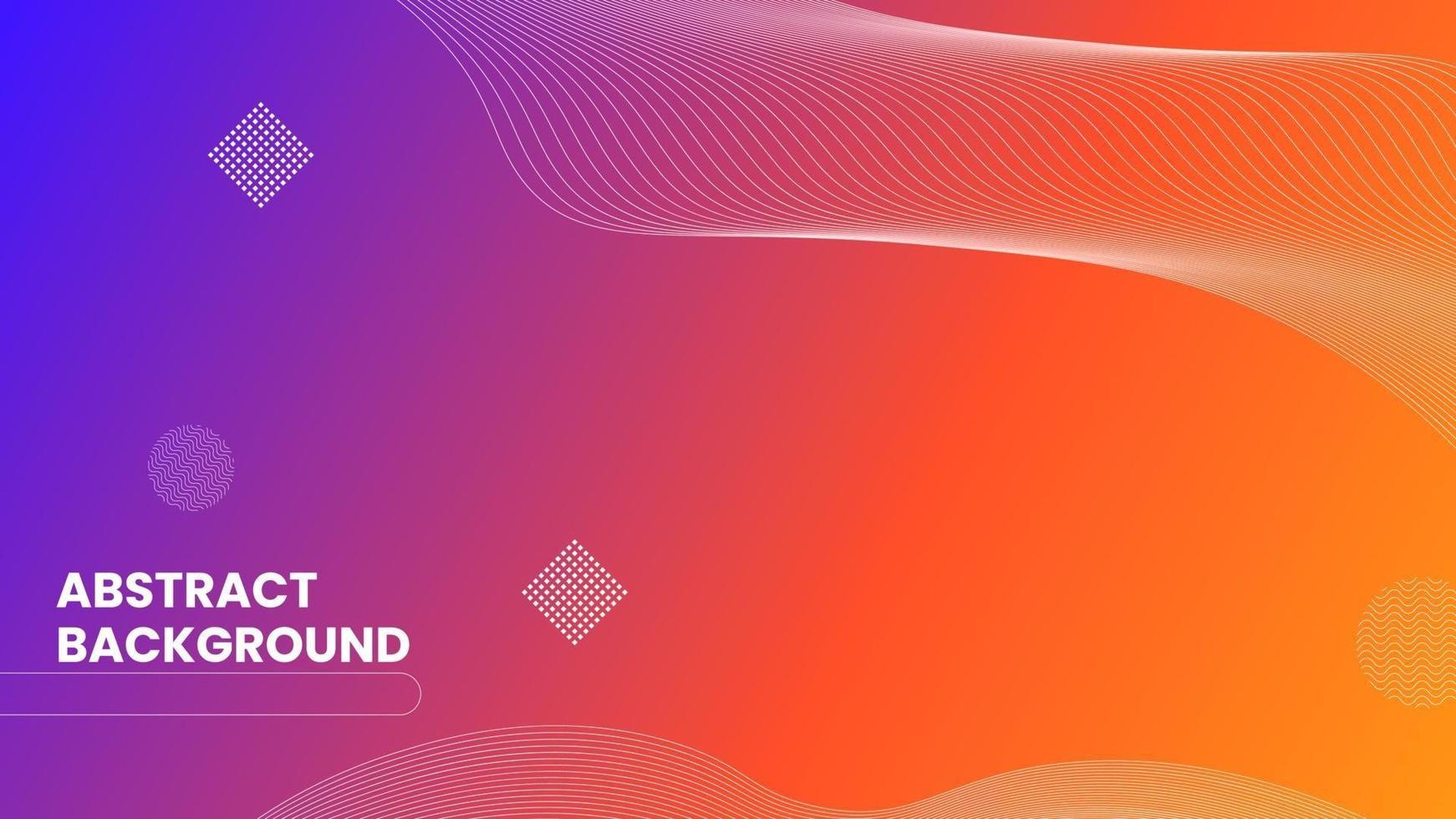 Abstract line shapes background with blue orange gradient vector