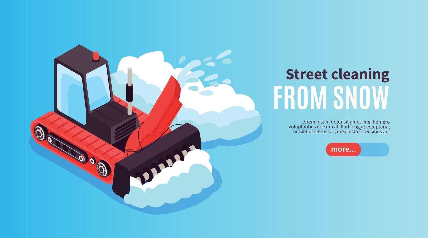 Street Snow Cleaning Banner vector