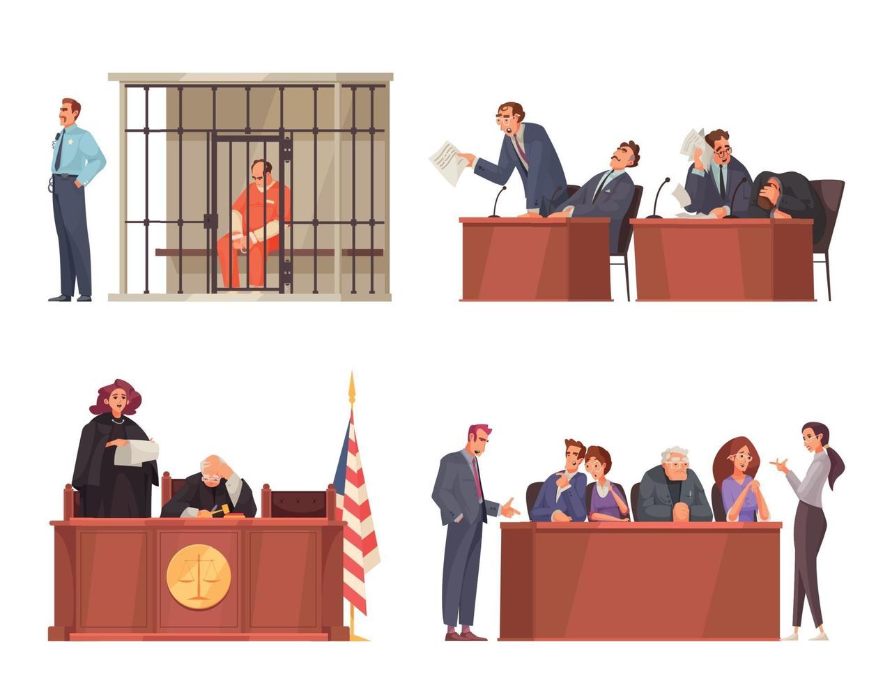 Law Justice Compositions Set vector