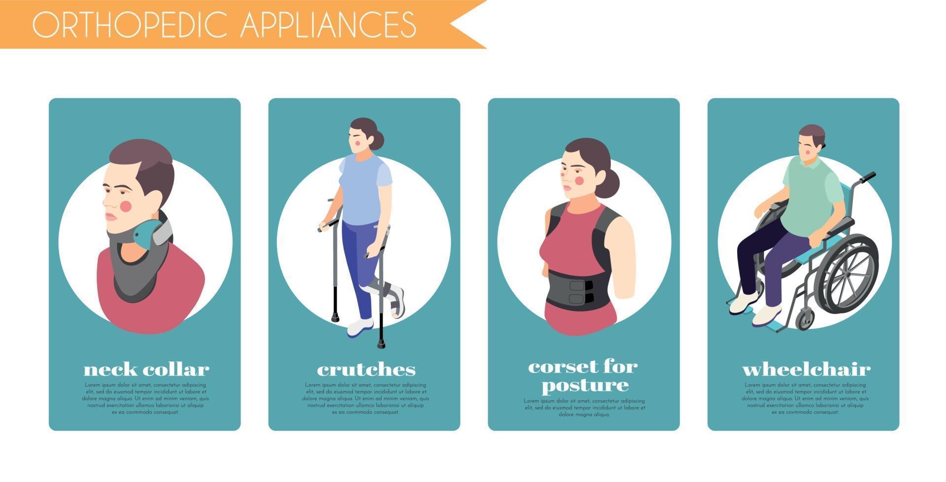 Orthopedic Appliances Banners Set vector