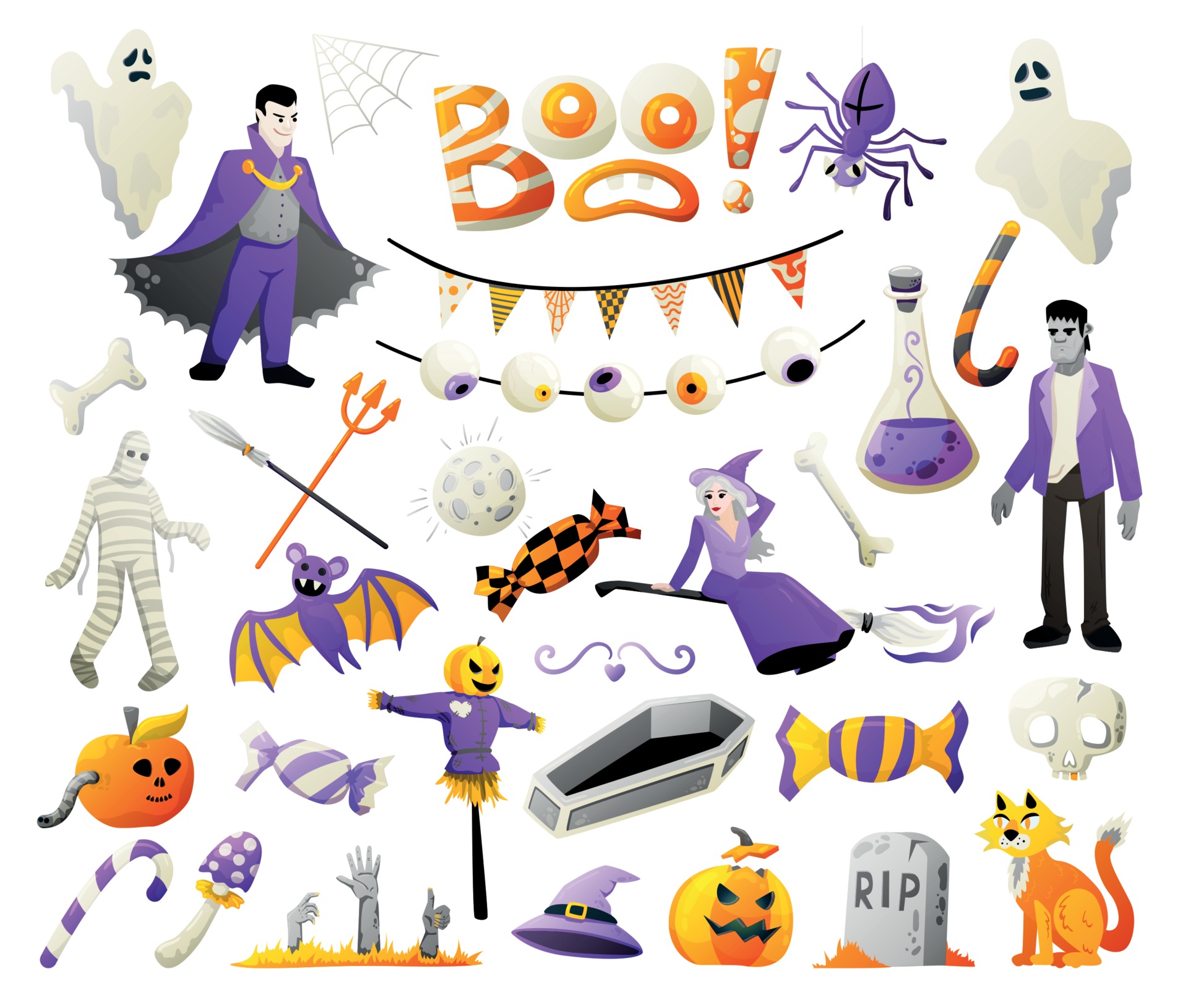 Halloween Big Scary Set 3252143 Vector Art At Vecteezy Halloween Big Scary Set 3252143 Vector Art At Vecteezy