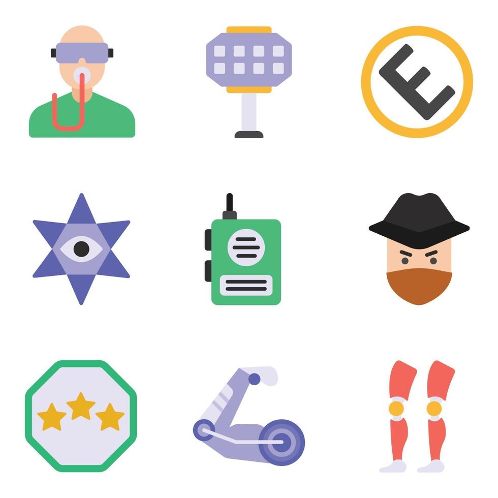 Cyberpuck Flat Icons Sets vector