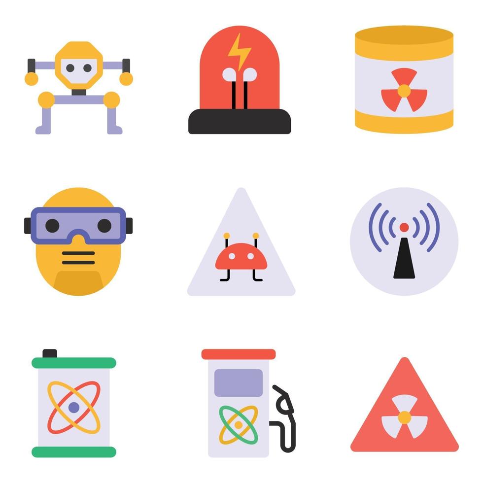 Cyberpuck Flat Icons Sets vector