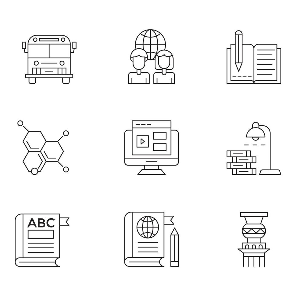 Education Thin Line icons sets vector