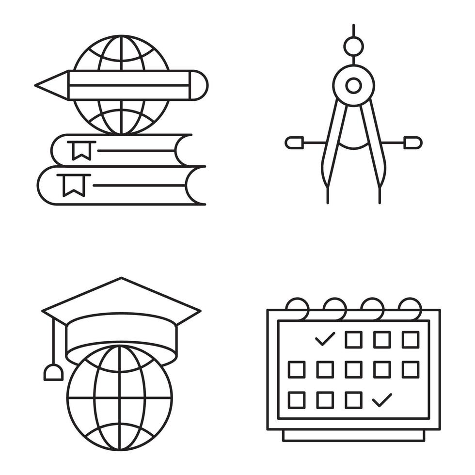 Education Thin Line icons sets vector