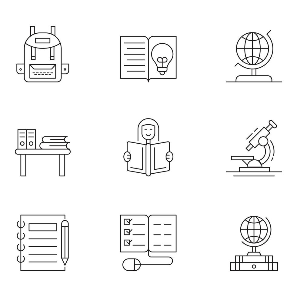 Education Thin Line icons sets vector