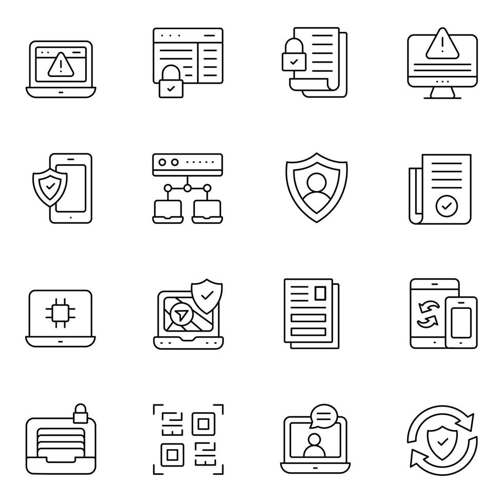 GDPR Thin Line icons Sets vector