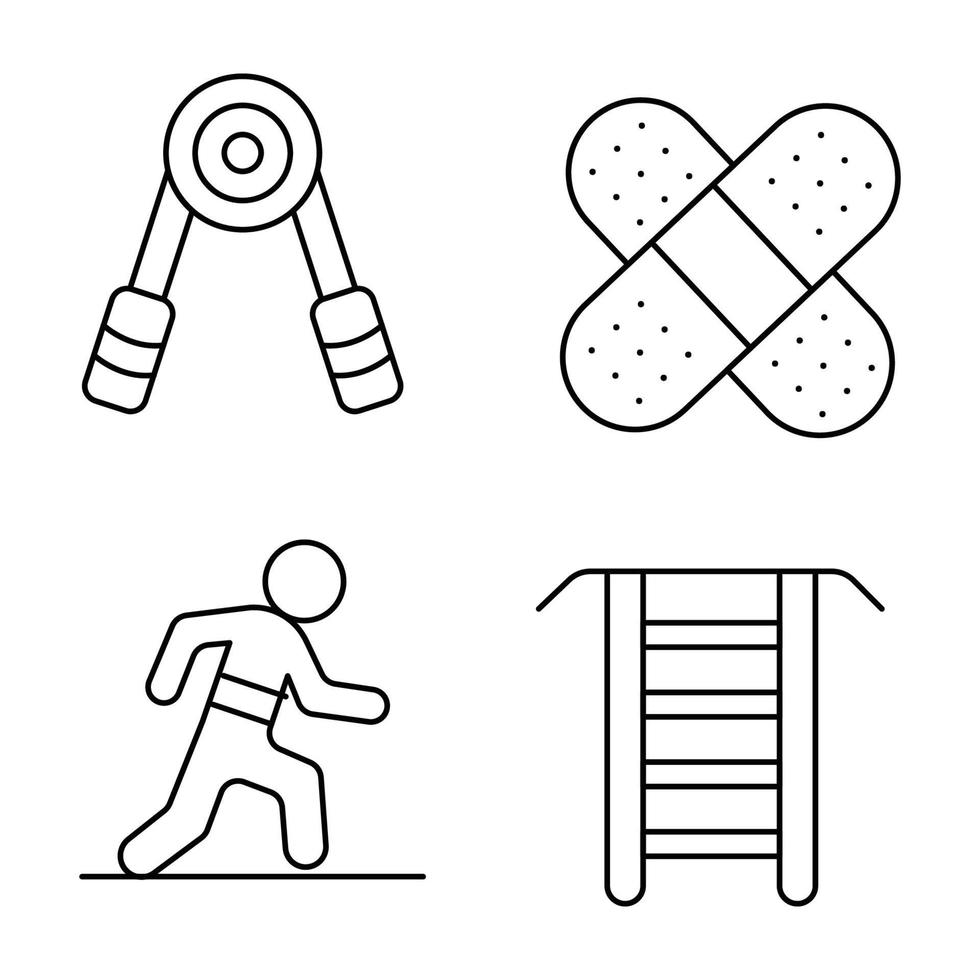 iconos de línea delgada de atletismo pesado vector