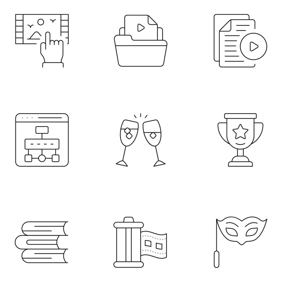 Design and Creativity Thin Line icons vector