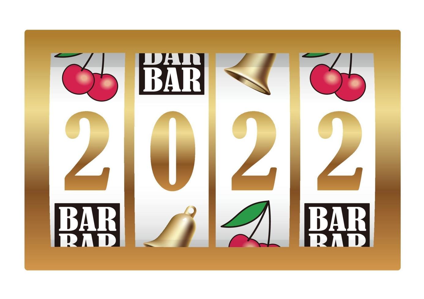 The Year 2022 Displayed On A Coin Machine. vector