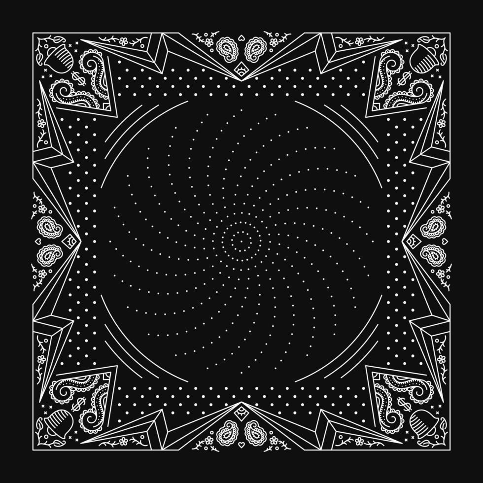 Bandana Paisley Ornament Design with bolt pattern vector