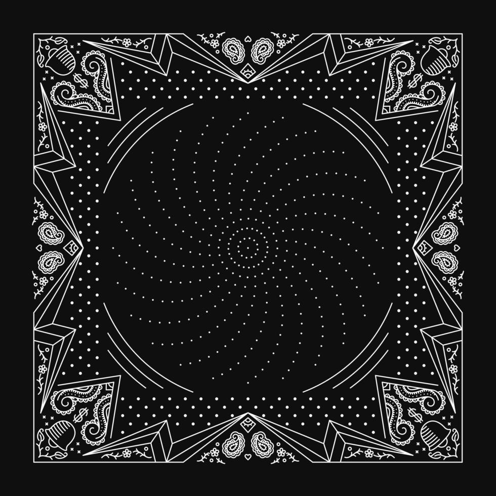 diseño de adorno de paisley bandana con patrón de perno vector