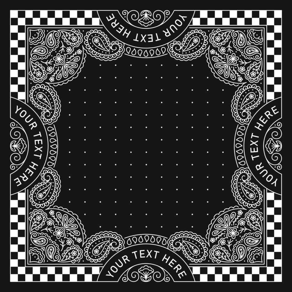 Bandana Paisley Ornament Design with Race Flag vector