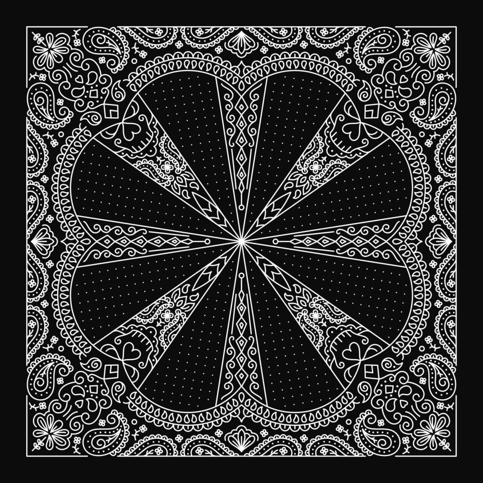 diseño de adorno de paisley bandana con adorno de calaveras abstractas vector