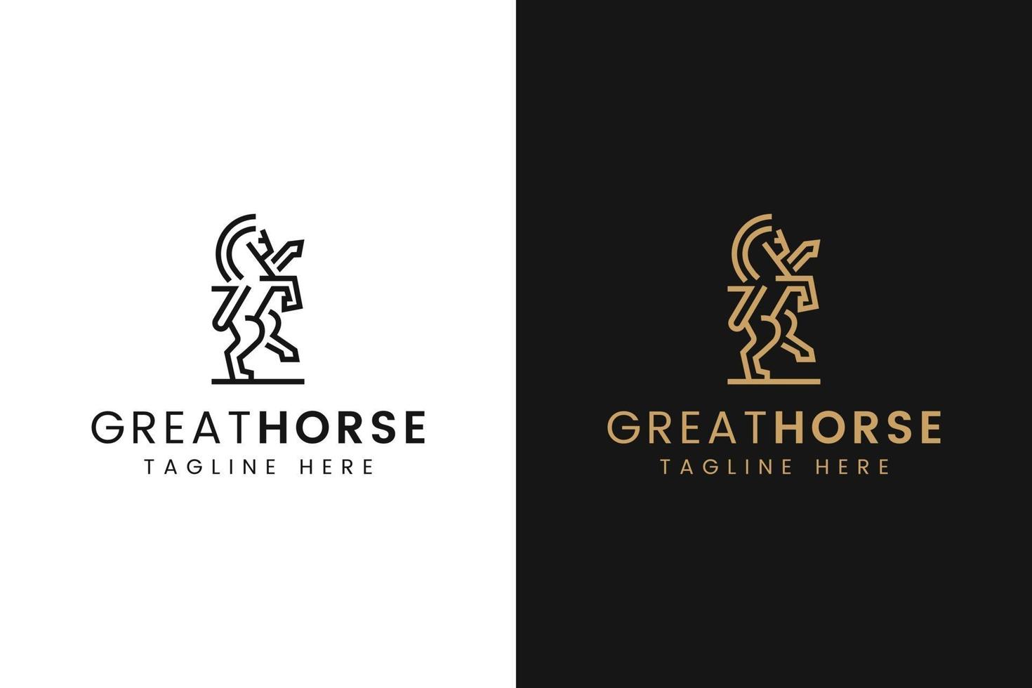 Minimalist Horse Logo with Line Art Style vector