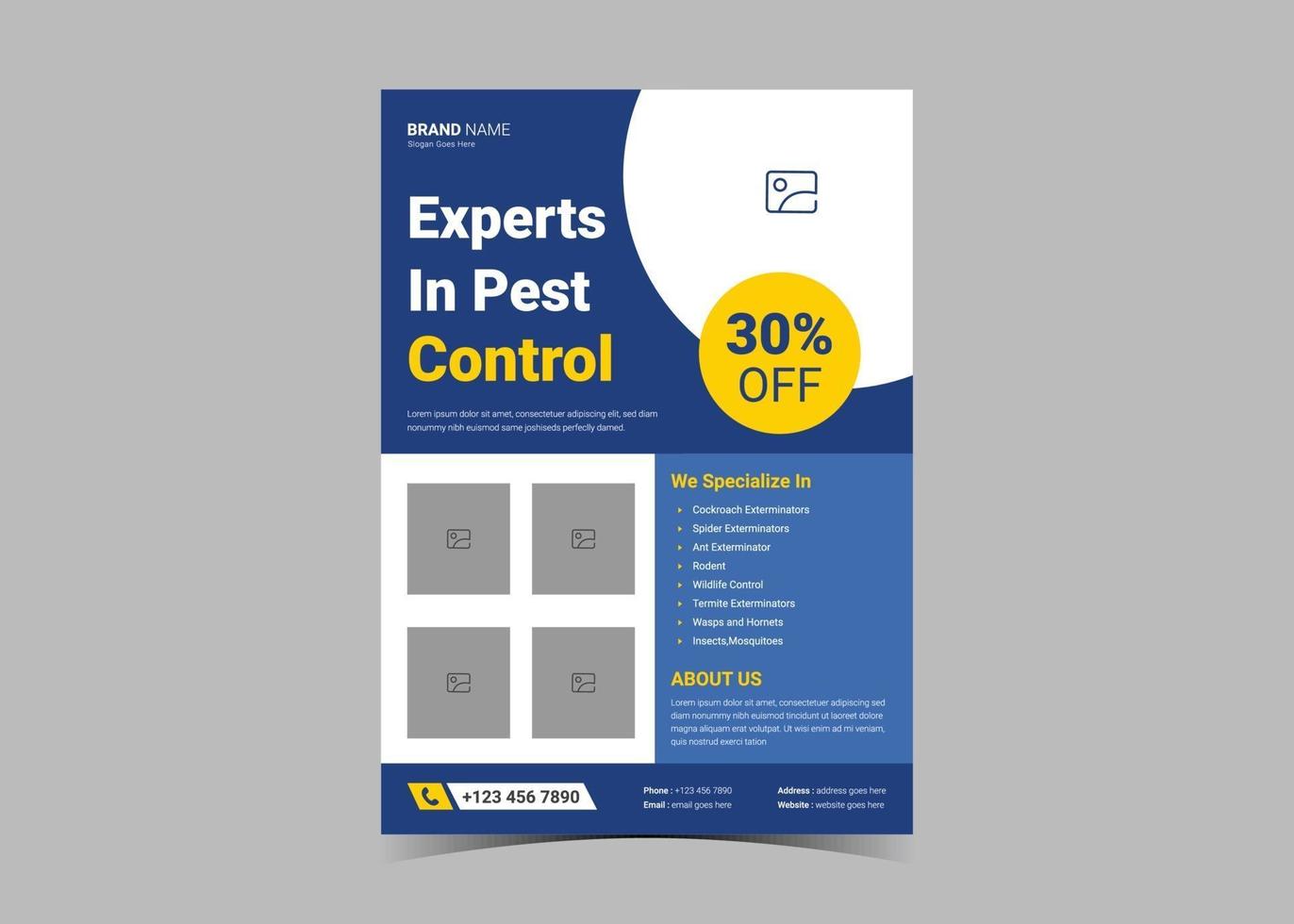 Pest control flyer design template. vector