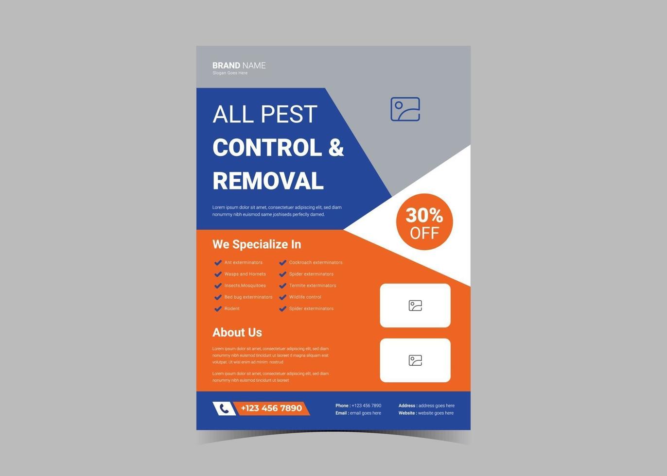 Roofing service flyer design template. vector