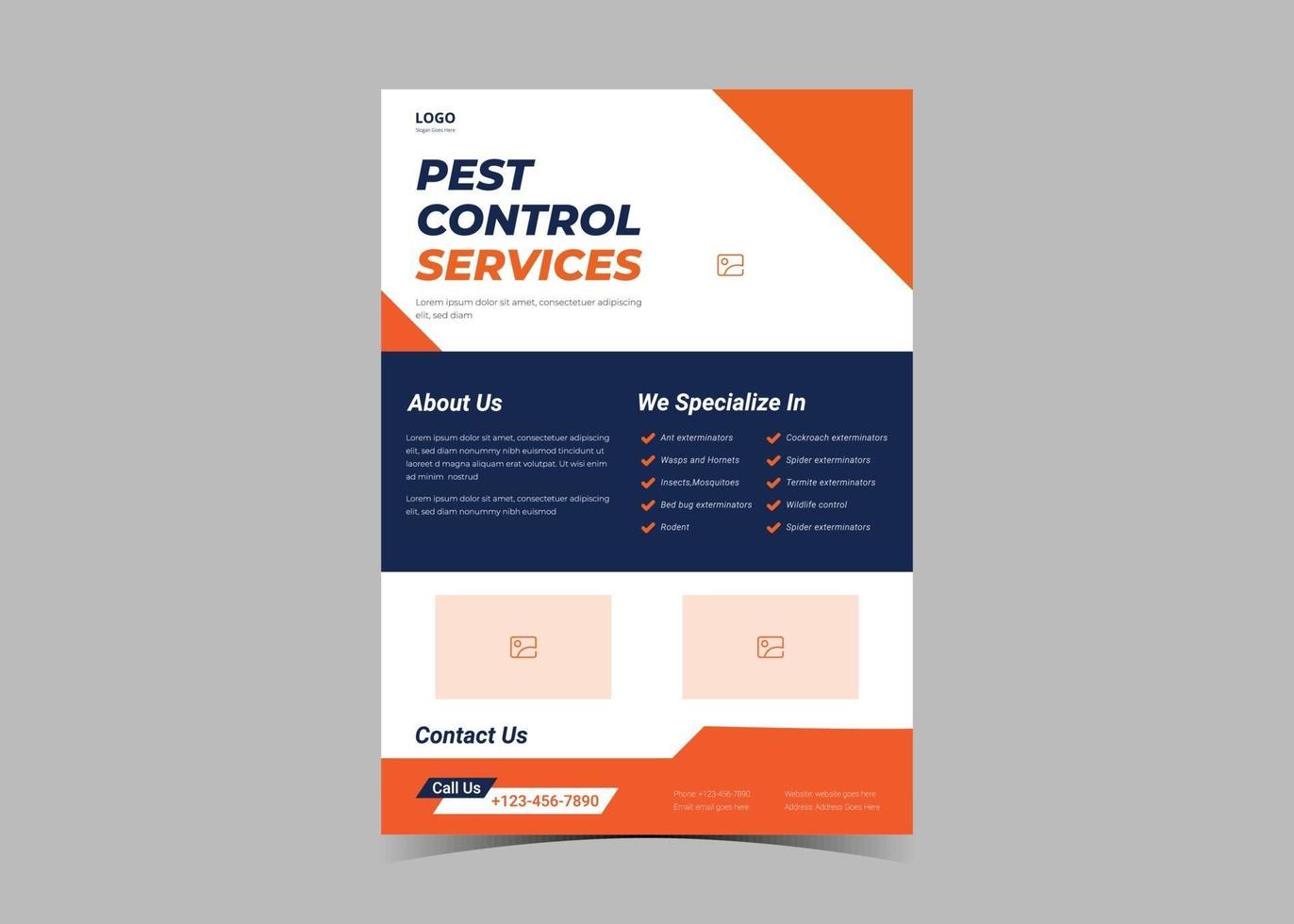 Pest control flyer design template. vector