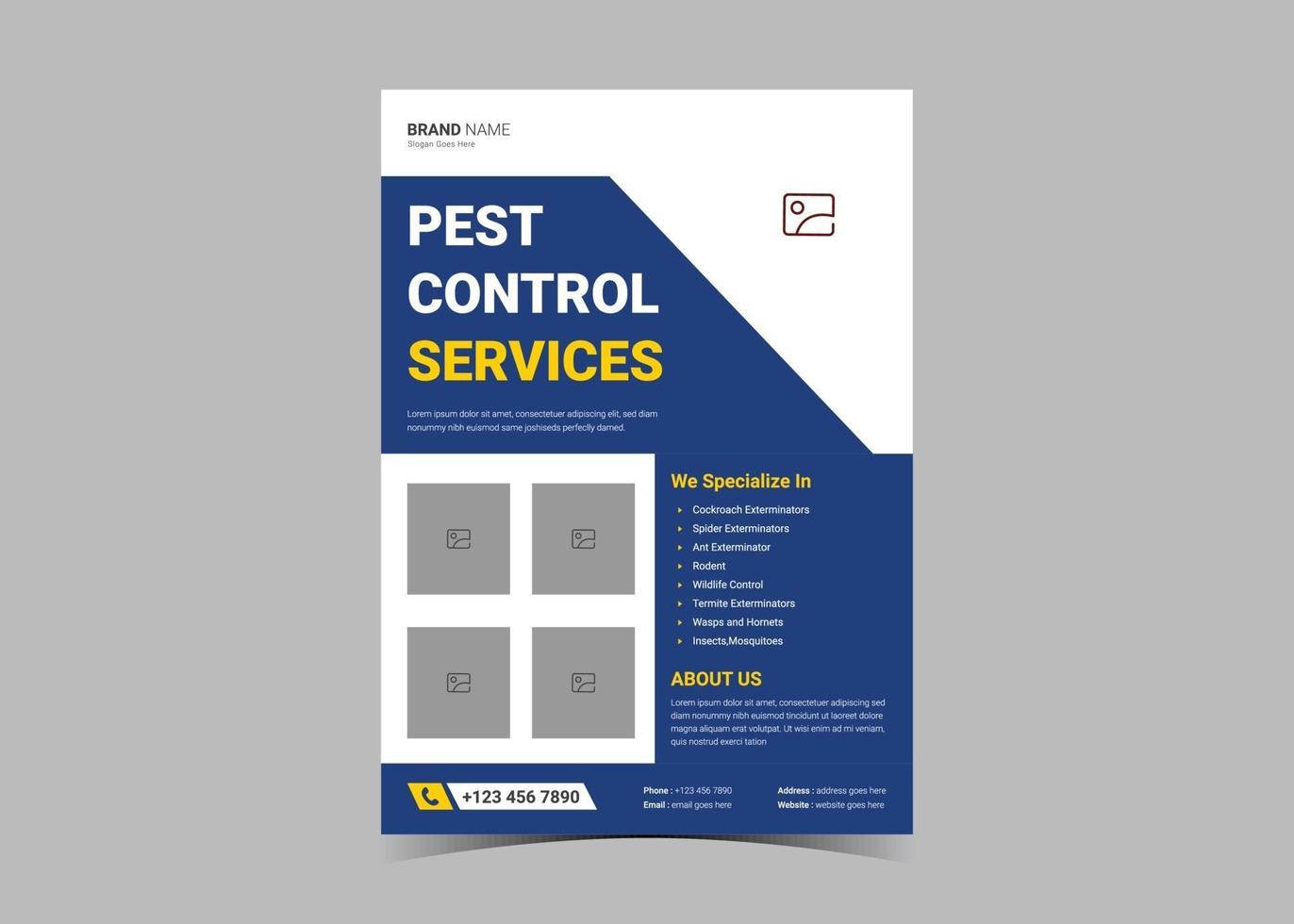 Pest control flyer design template. vector