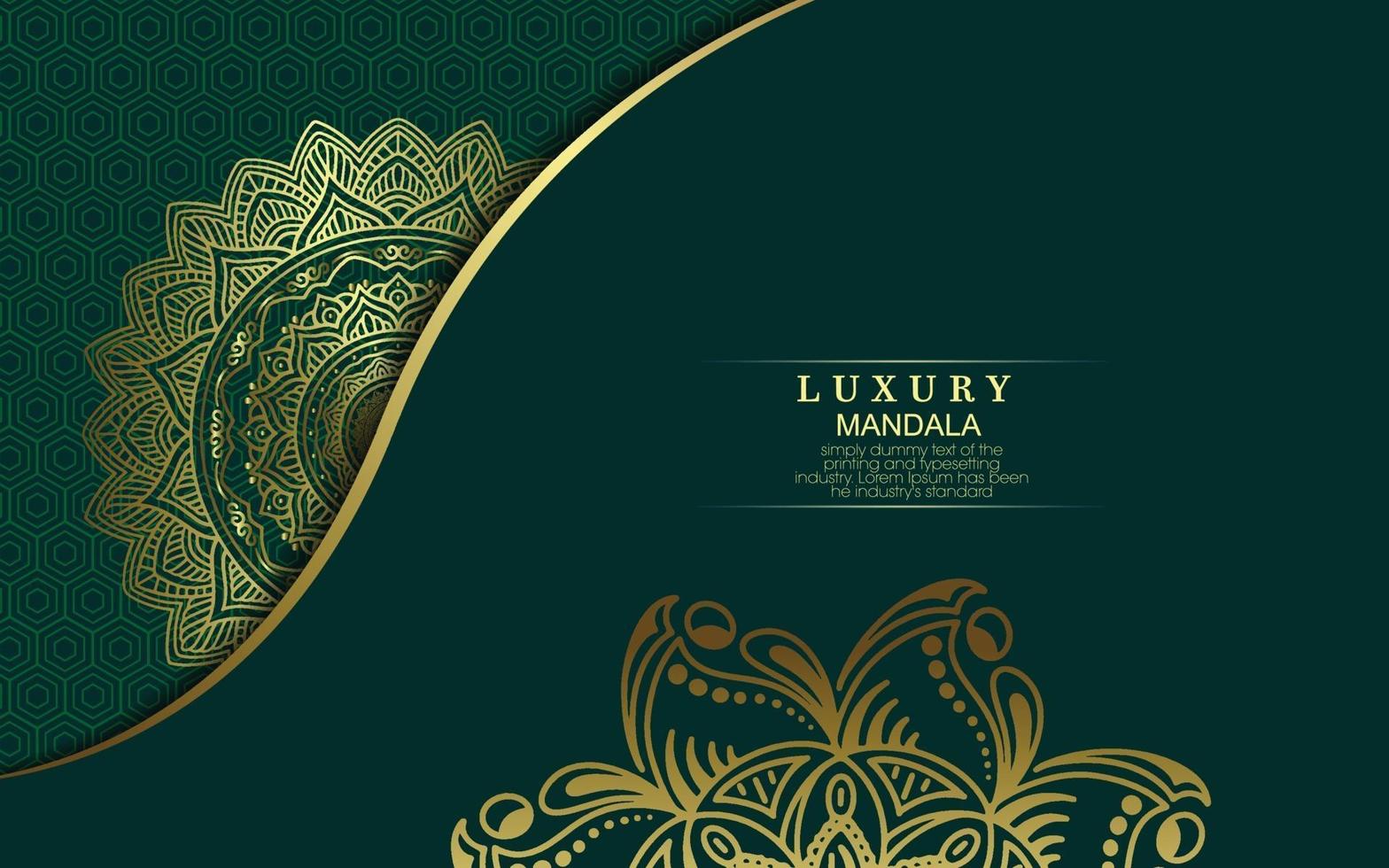 Luxury gold mandala ornate background for wedding invitation vector