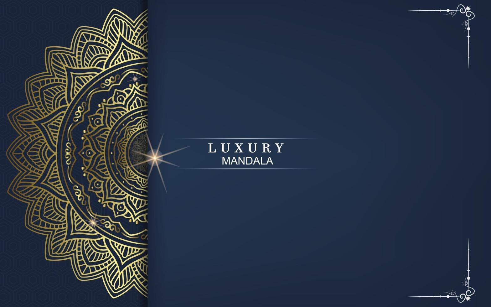 Luxury gold mandala ornate background for wedding invitation vector