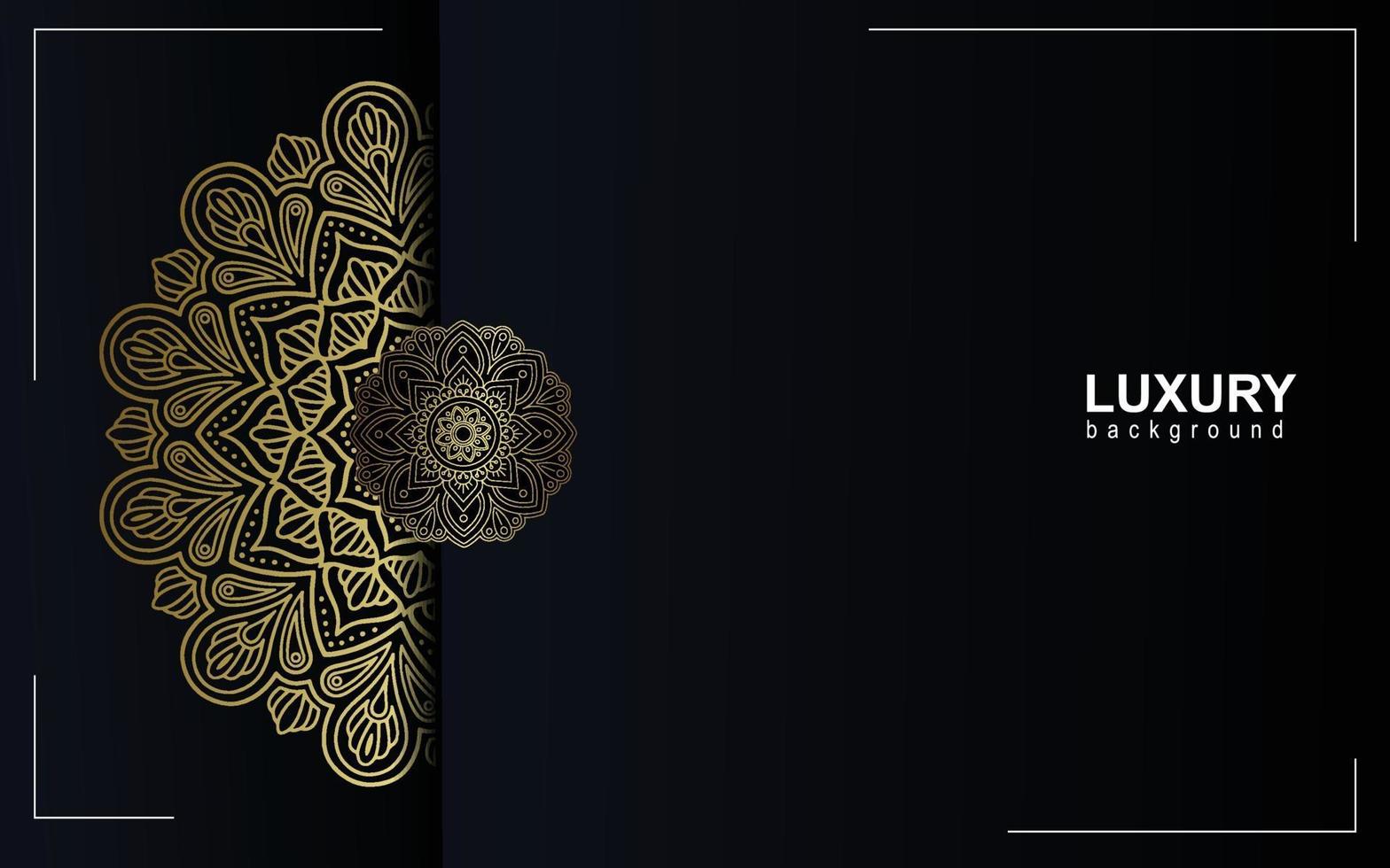 Luxury gold mandala ornate background for wedding invitation vector