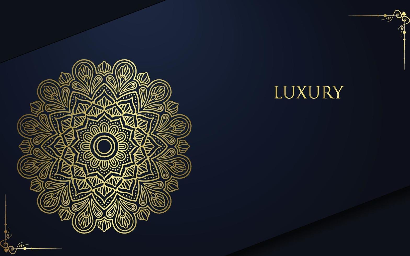 Luxury gold mandala ornate background for wedding invitation vector