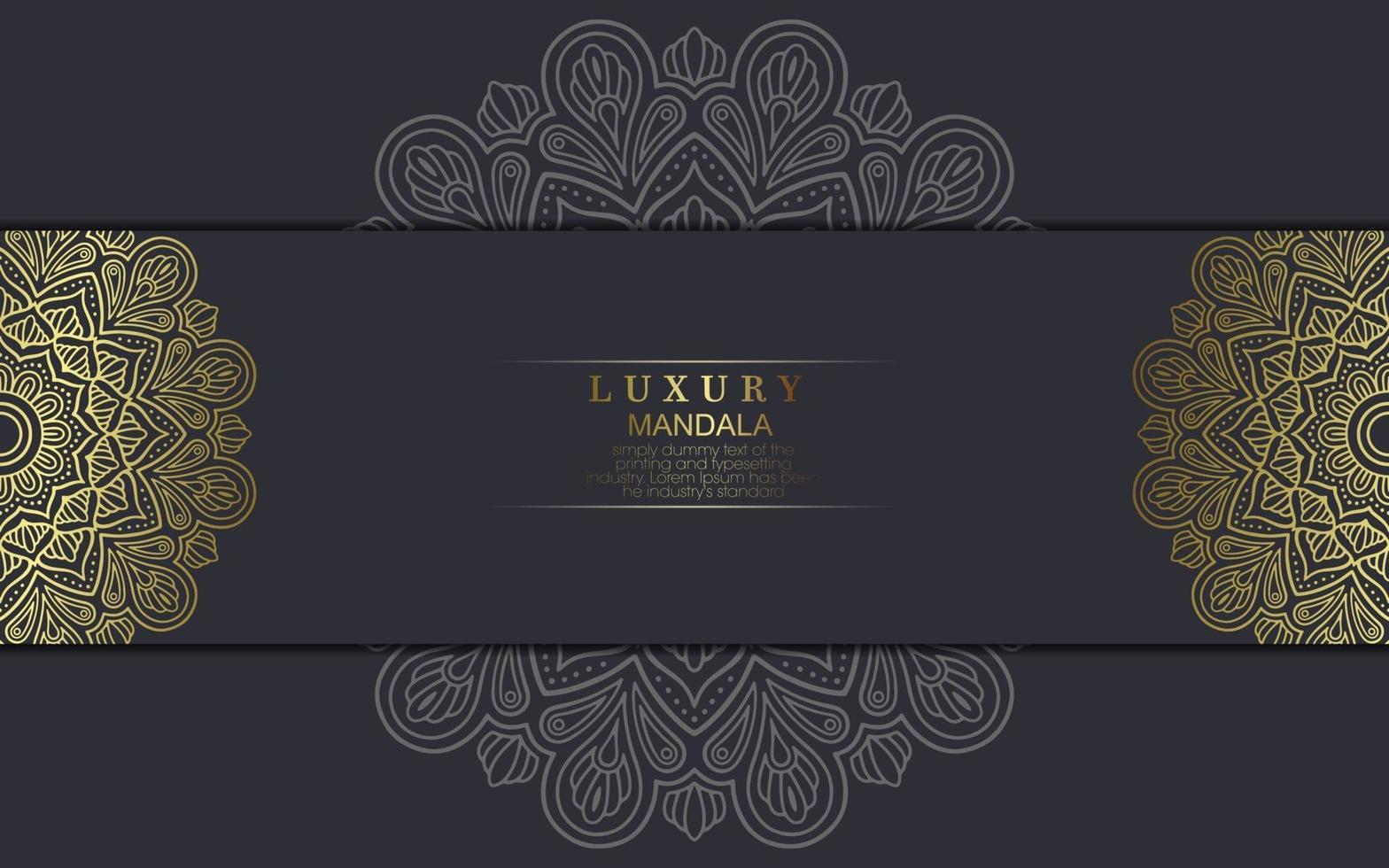 Luxury gold mandala ornate background for wedding invitation vector