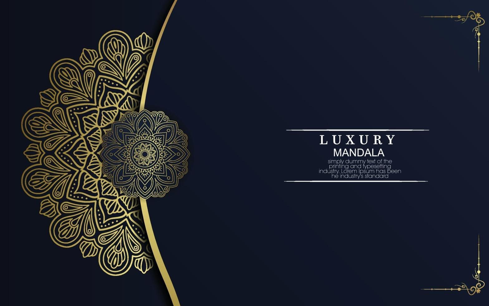 Luxury gold mandala ornate background for wedding invitation vector