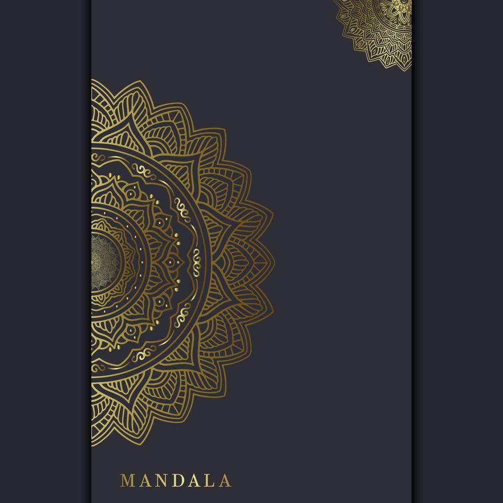 Luxury gold mandala ornate background for wedding invitation vector