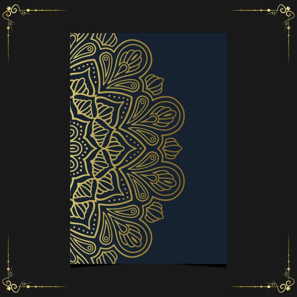 Luxury gold mandala ornate background for wedding invitation vector