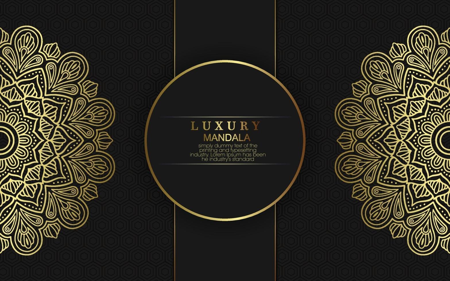 Luxury gold mandala ornate background for wedding invitation vector