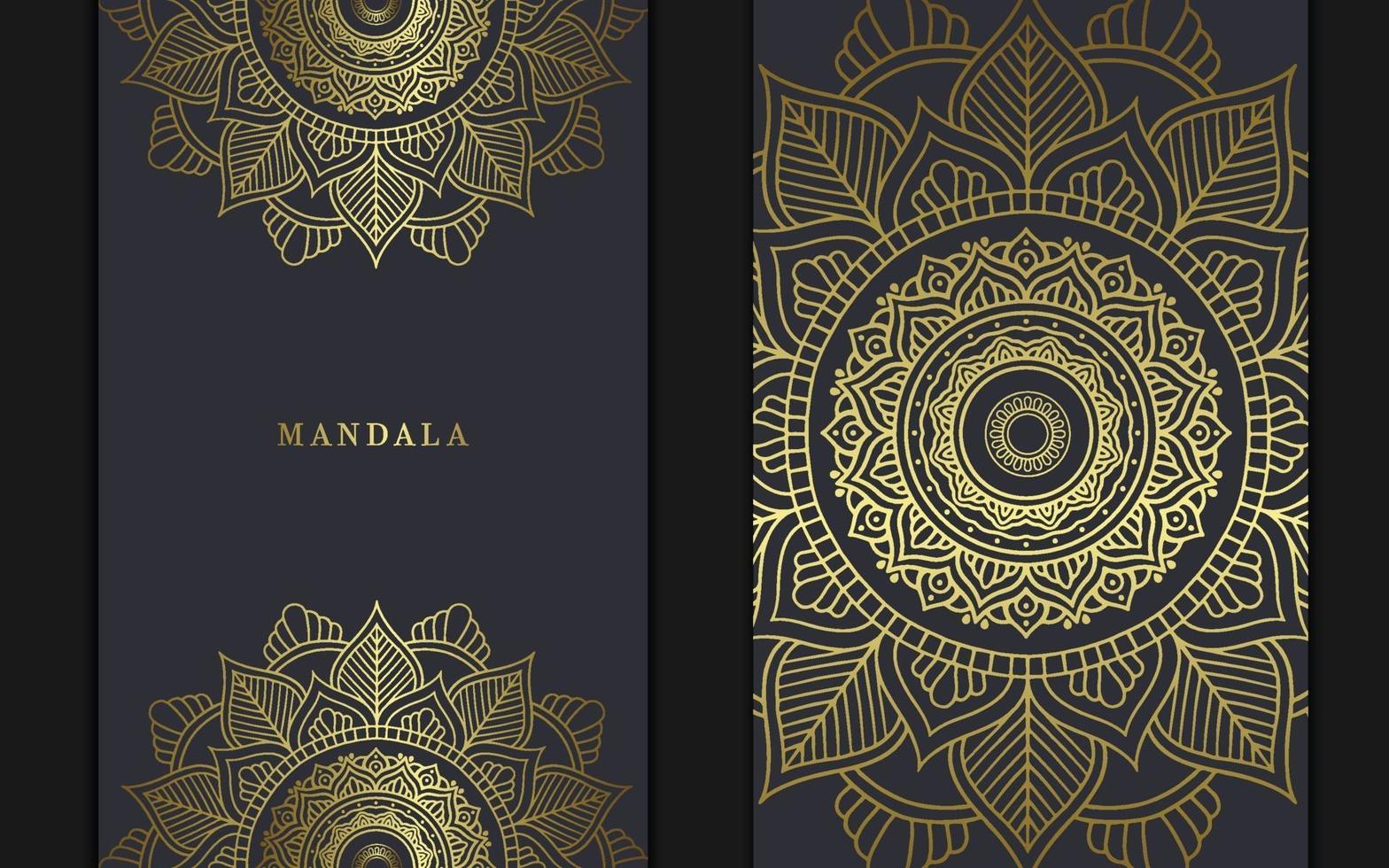 Luxury gold mandala ornate background for wedding invitation vector