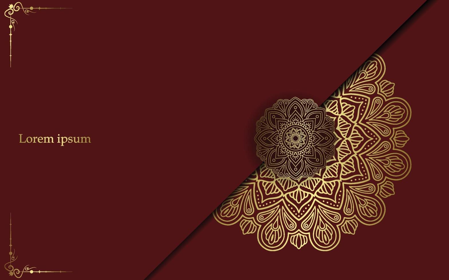 Luxury gold mandala ornate background for wedding invitation vector