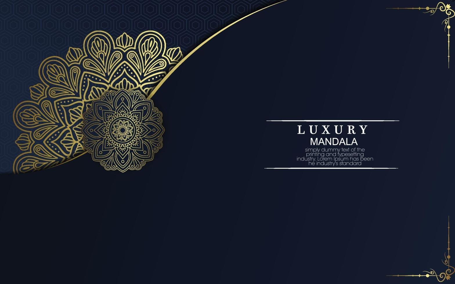 Luxury gold mandala ornate background for wedding invitation vector