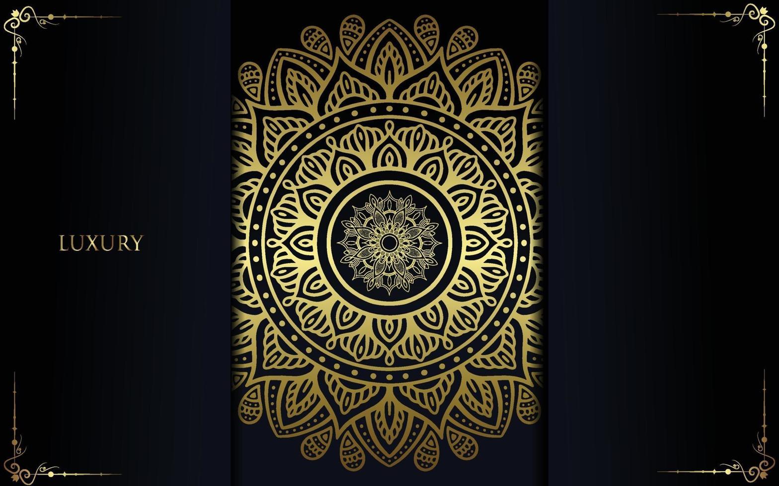 Luxury gold mandala ornate background for wedding invitation vector