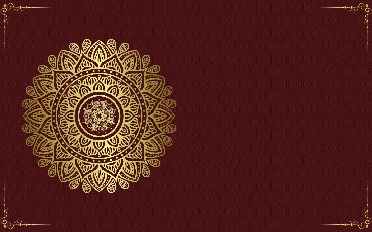 Luxury gold mandala ornate background for wedding invitation vector