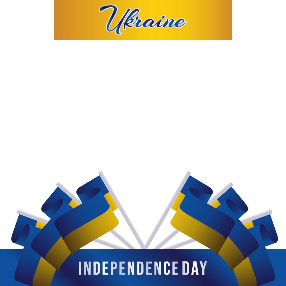 ukraine independence day with flags vector