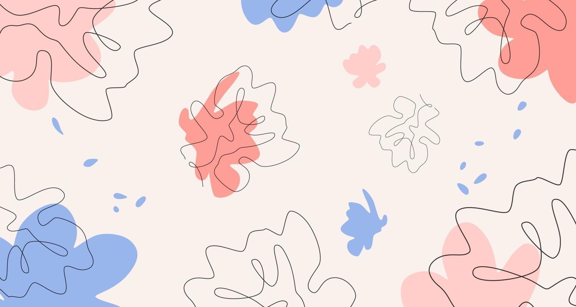 Flower and botanical line art background vector