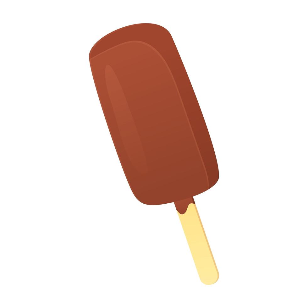 chocolate helado esquimal en un palo vector