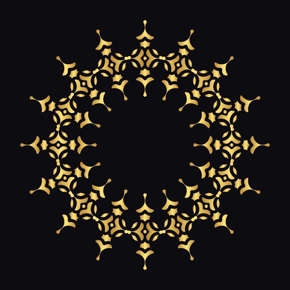 Luxury Gold round floral frame design vector