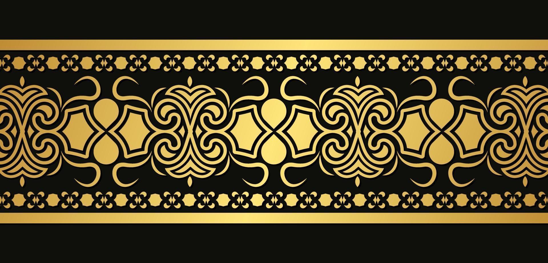 Golden ornamental border design template vector