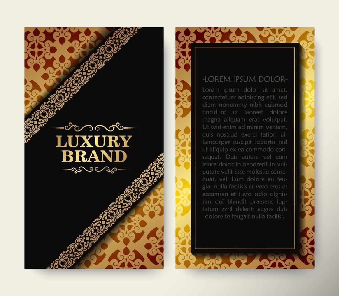 Luxury business card and vintage ornament logo vector