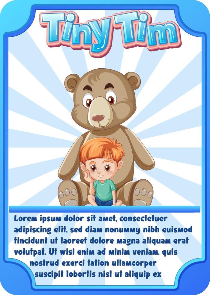 Character game card template with word Tiny Tim vector
