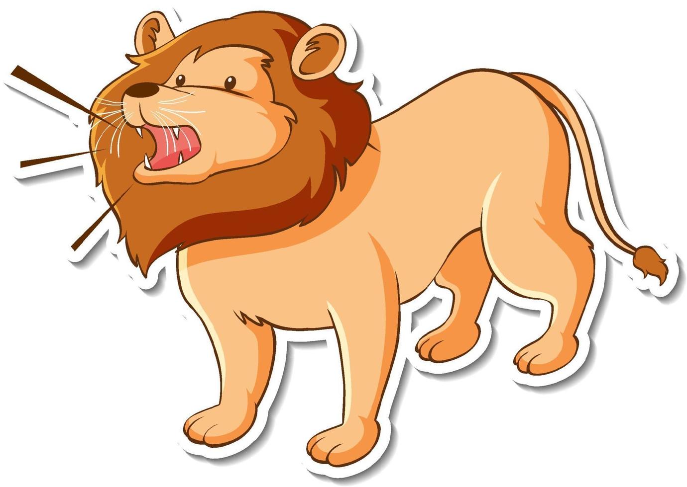 Sticker design with lion roar isolated vector