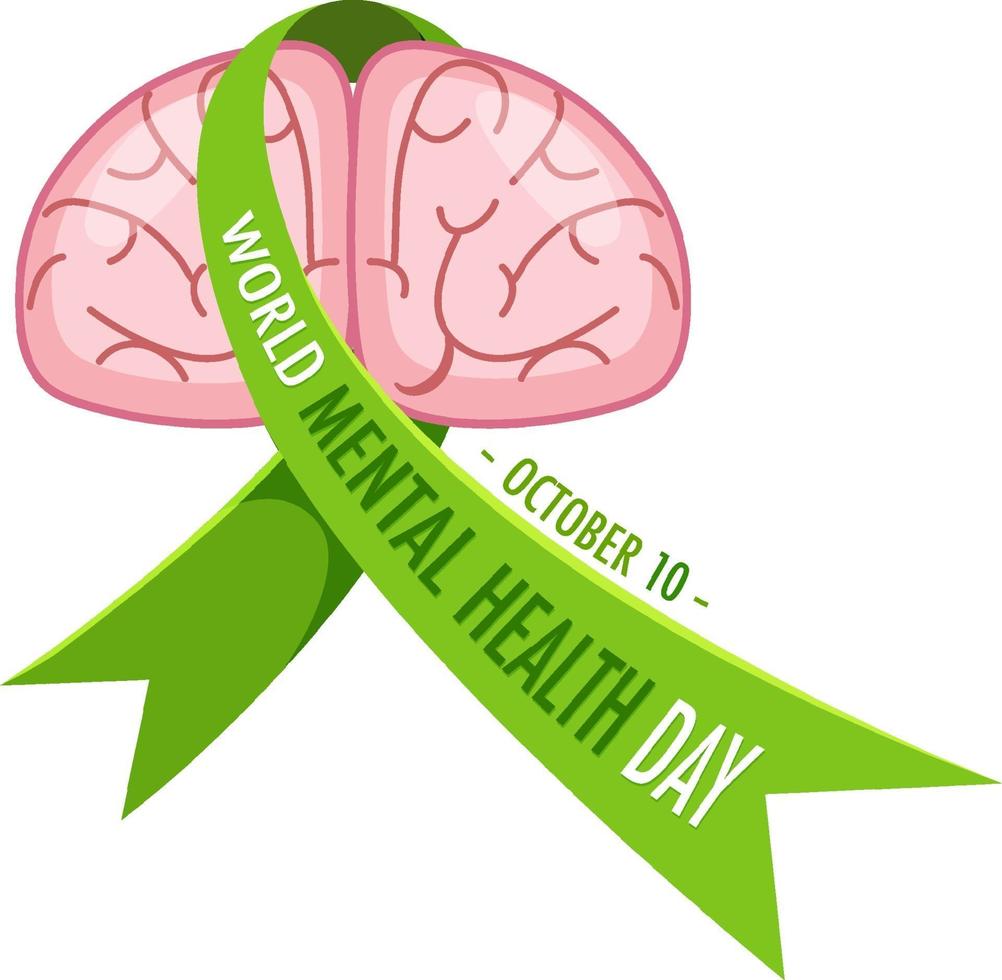 World Mental Health Day banner or logo isolated on white background vector